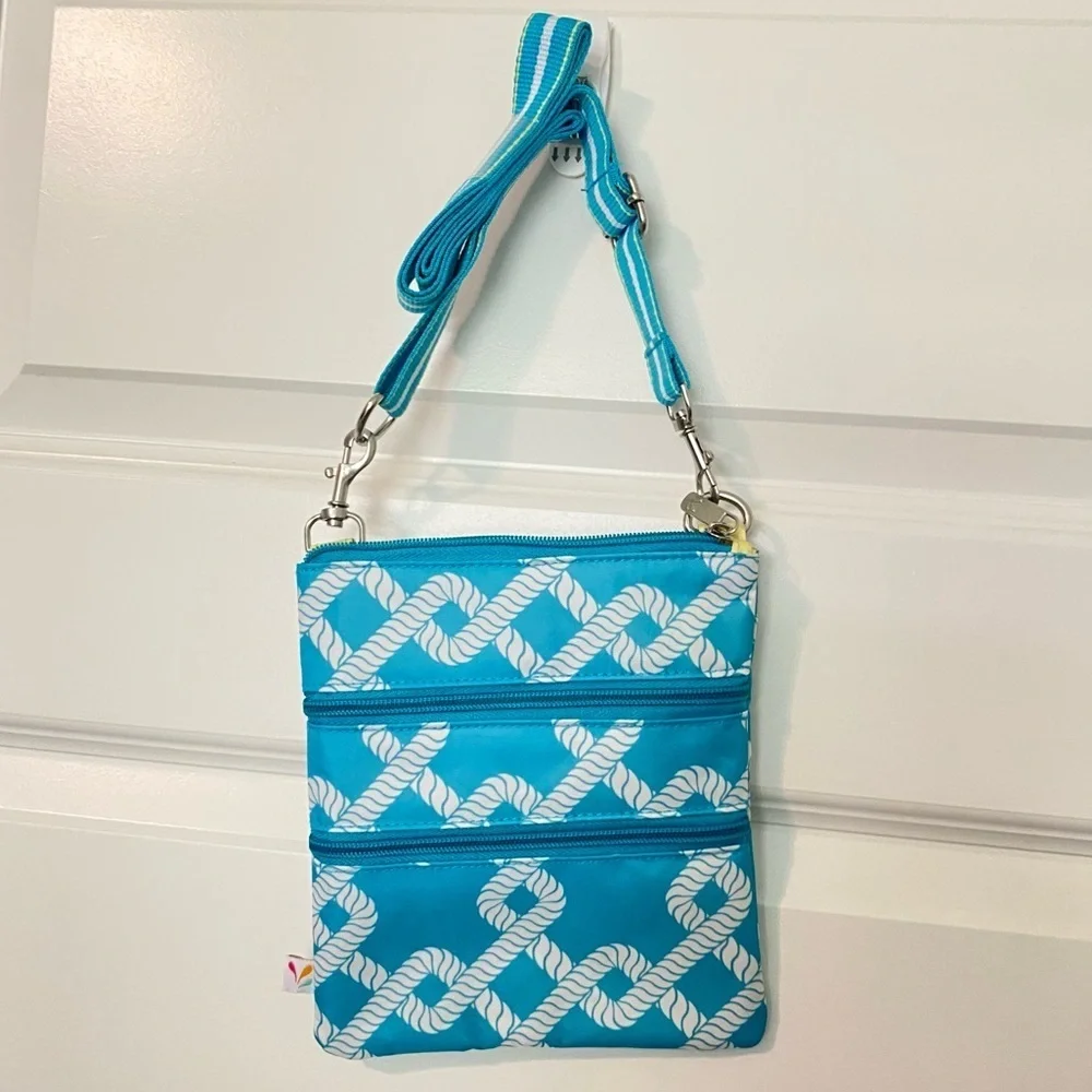 NEW For Color Crossbody Bag Purse Blue White - Picture 8 of 8
